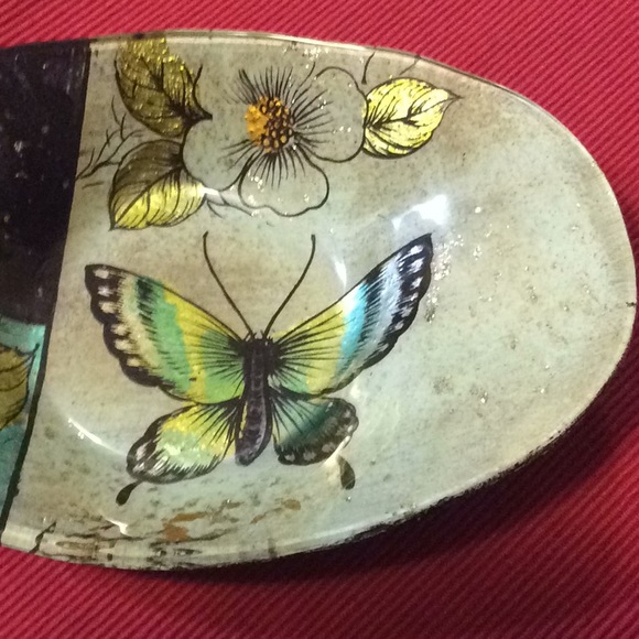 Glazed Butterfly Bowl trinket jewelry serving - Picture 2 of 8